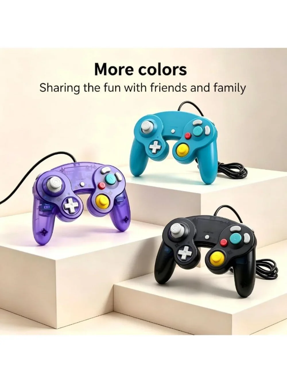 2 Pack Wired Game Controllers for Gamecube & Wii - Plug & Play, Zero Latency